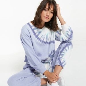 Wildfox Peri Shibori Purple Tie Dye Hoodie Sweatsuit Set Size XS